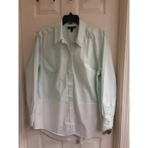 Lane Bryant Blouse, Women's Size 20 Top Mint Green & White Stripes, EUC